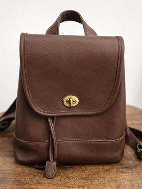 Coach Vintage Brown Leather Mini Backpack Costa Rica Full Grain Leather